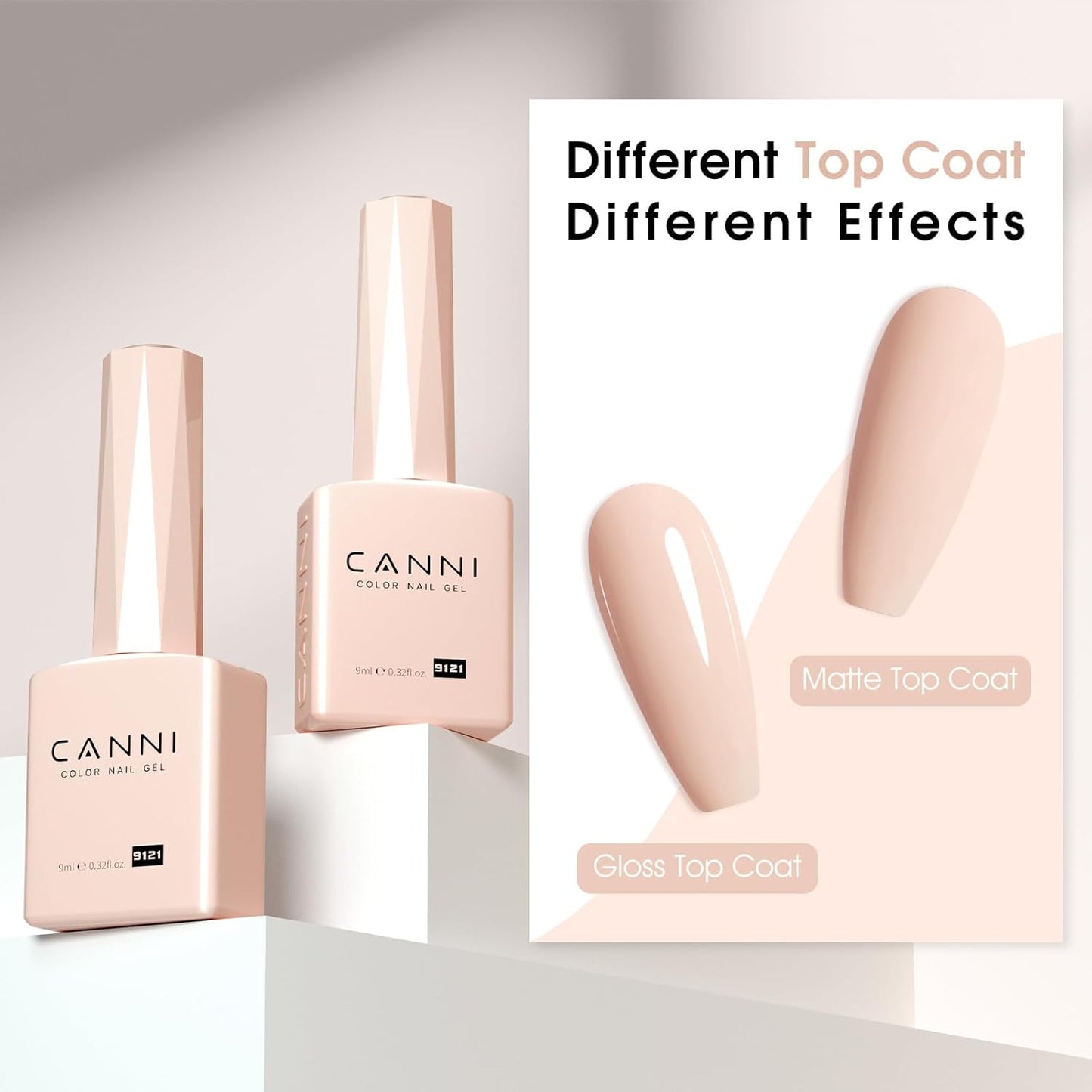CANNI Nude Pink Gel Nail Polish – 0.3oz Sheer Skin Tone Color, Glossy Soak-Off UV/LED Nail Gel for Natural French Manicure, DIY & Salon Use-Velvo Beauty
