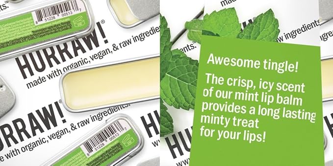 Hurraw! Coconut, Mint, Vanilla Lip Balm Slim Slider Tins, 3 Pack Bundle: Organic, Certified Vegan, Cruelty and Gluten Free. Non-GMO, All Natural Ingredients. Bee, Shea, Soy and Palm Free. Made in USA-Velvo Beauty