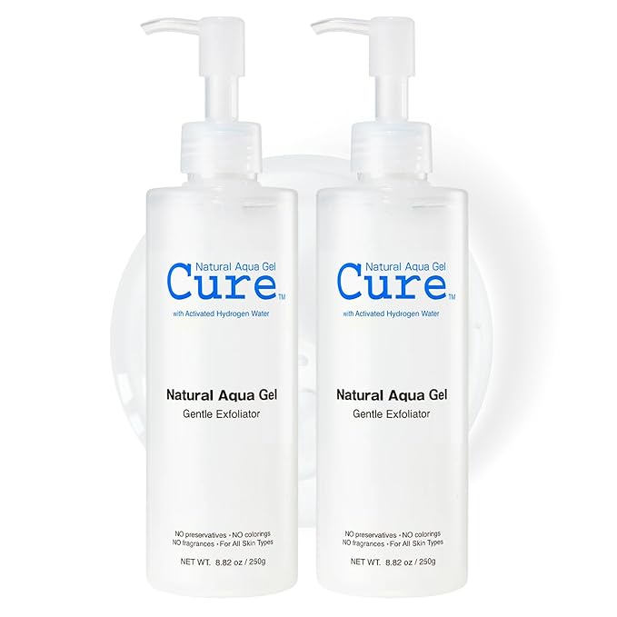 Cure by Toyo | Aqua Gel Gentle Exfoliator | Clear and Softer Skin | Non-Abrasive Face and Body Cleanser | Sensitive Skin | 2 Pack-Velvo Beauty