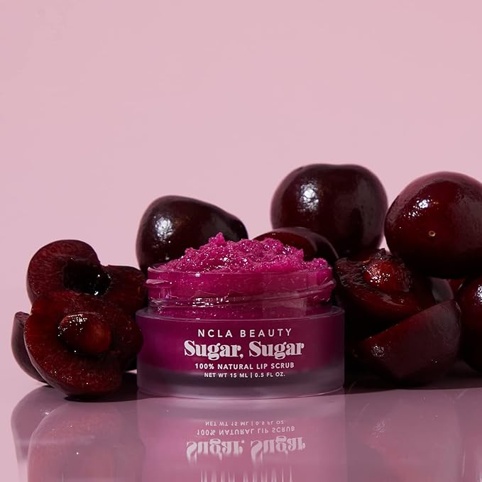 NCLA - Natural Sugar, Sugar Lip Scrub | Vegan, Cruelty-Free, Clean Skincare (Black Cherry)-Velvo Beauty