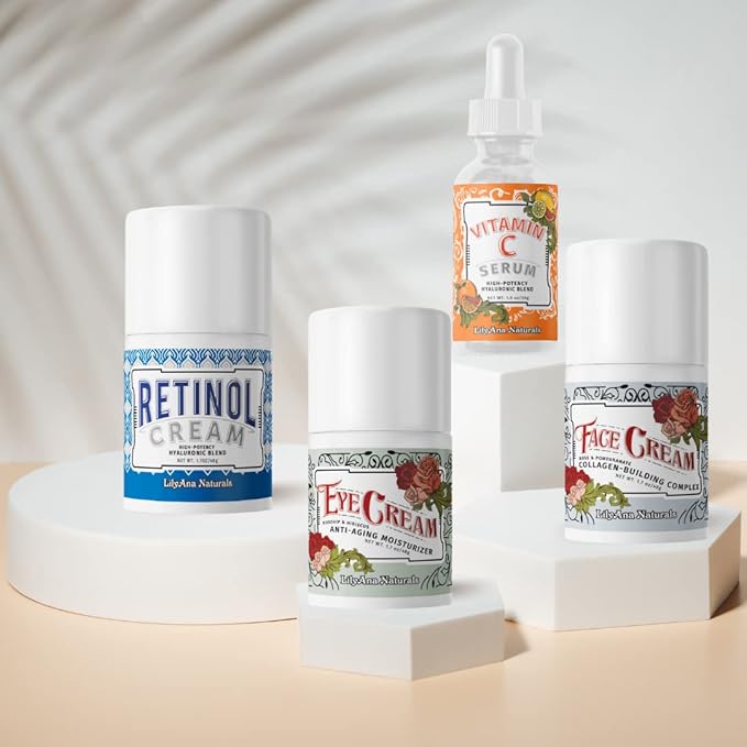 LilyAna Naturals Skincare Gift Set - Retinol Cream, Vitamin C Serum, Eye Cream and Face Cream Moisturizer - Anti Aging Skin Care Sets for Women-Velvo Beauty