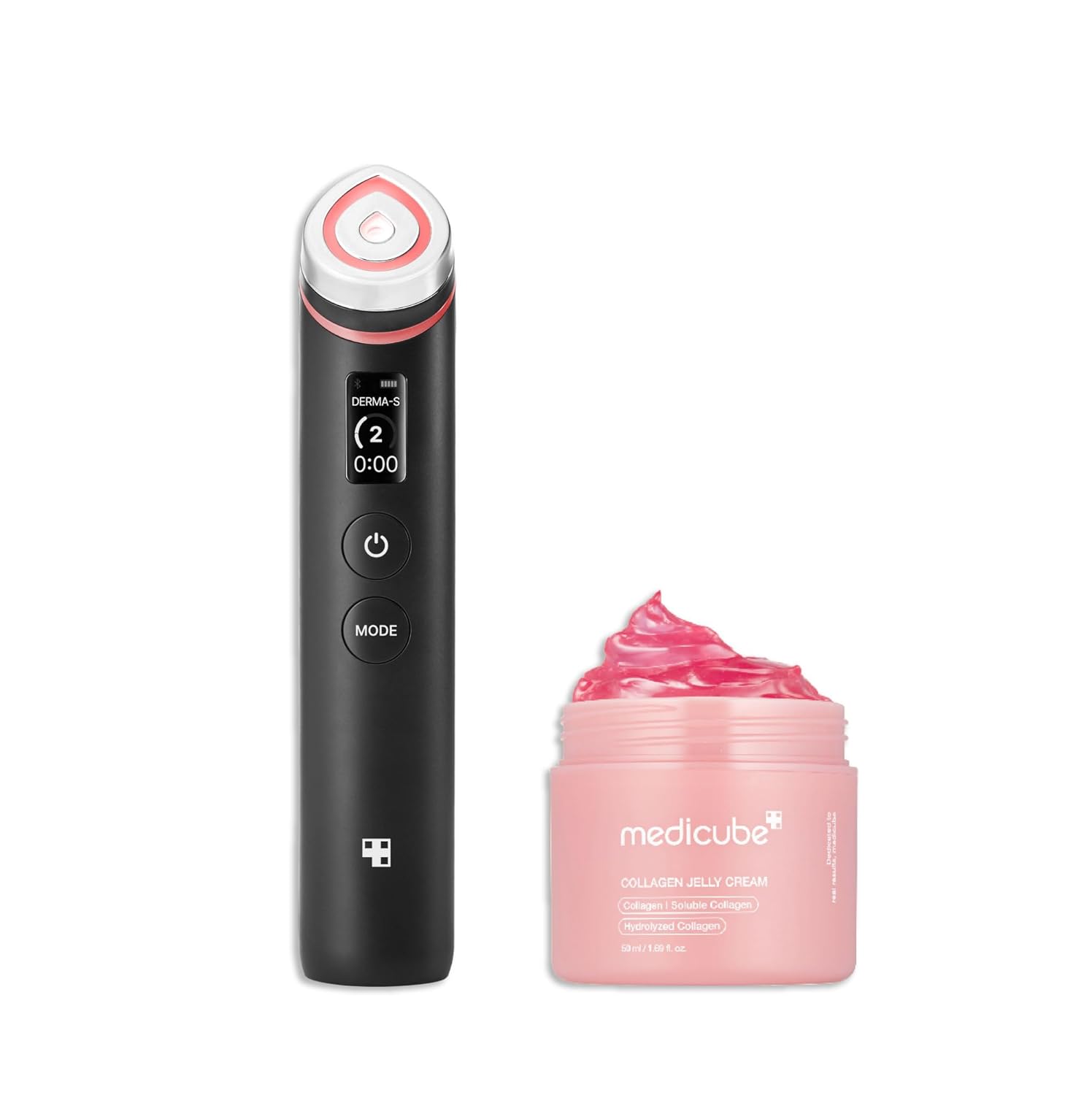 medicube Booster Glow Duo for Poreless Radiance: Age-R Booster Pro (Black) and Collagen Jelly Cream 50ml-Velvo Beauty