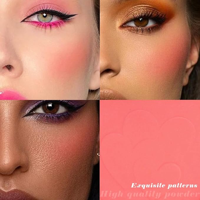 Single Coral Orange Matte Blush for Cheeks Face Blushes Makeup Palette, Rose Bean Monochrome Cream Blushes Palette Makeup for Older Women, Natural Pigmented Paleta de coral anaranjado monocromática 04-Velvo Beauty