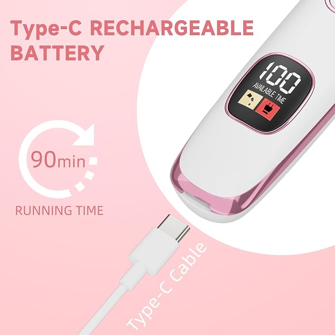 RUIM Bikini Trimmer for Women, 5 in 1 Electric Razors for Shaving, Waterproof Rechargeable Pubic Hair Trimmer with LED Display, Pink-Velvo Beauty