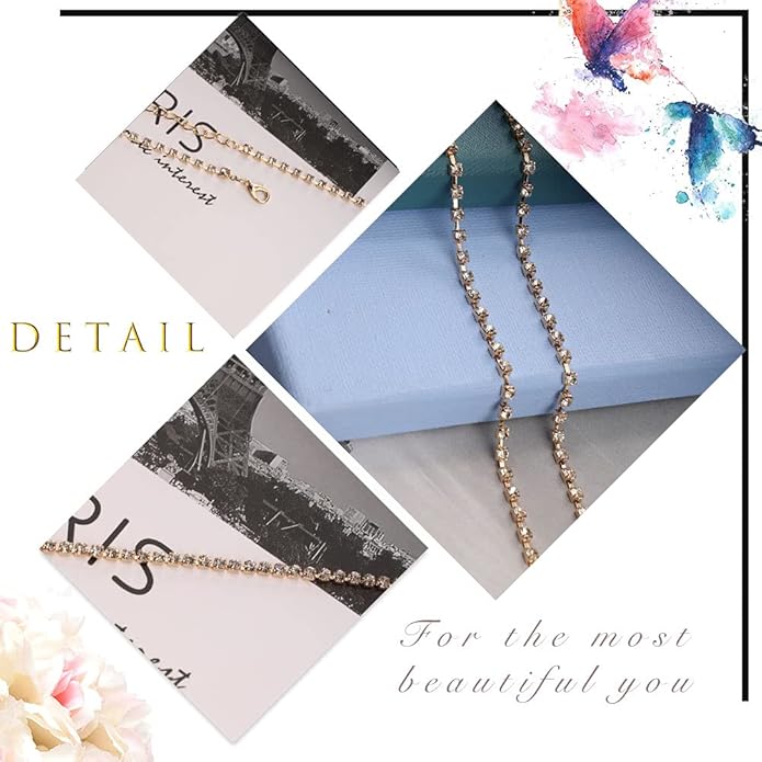 Boho Crystal Thigh Chain Gold Body Chain Leg Chains Body Jewelry Accessories for Women and Girls (Gold)-Velvo Beauty