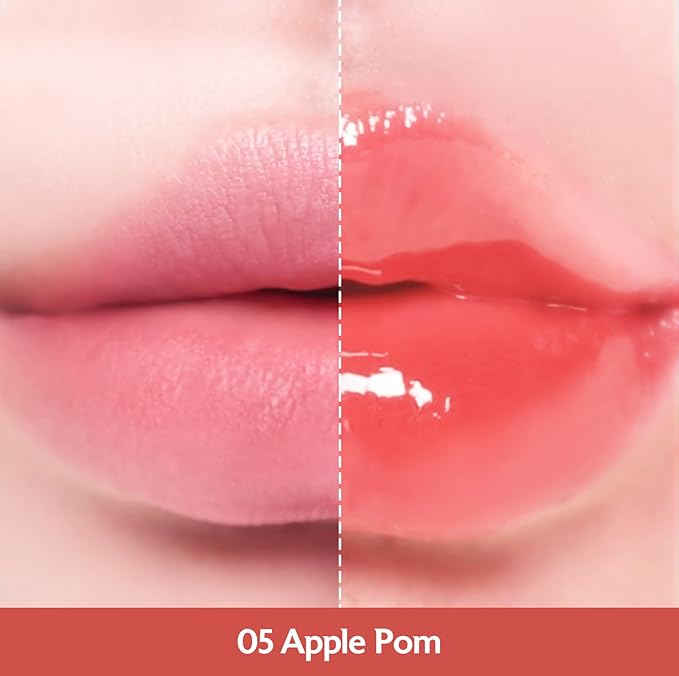 MILKTOUCH Jelly Fit Lip Tint (05 Apple Pom) with Cooling Plumping Effect and Water-Based Non-Sticky Texture | Long Lasting Korean Beauty Lipstain Tinted Gloss Oil Brown K Makeup-Velvo Beauty