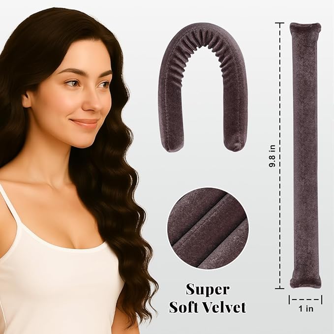 6-Pack Heatless Hair Curlers for Overnight Curls – Soft Flexi Rods for No Heat Styling, Comfortable Hair Rollers to Sleep In for Women, Heatless Curling Rod Set for Natural Waves-Velvo Beauty