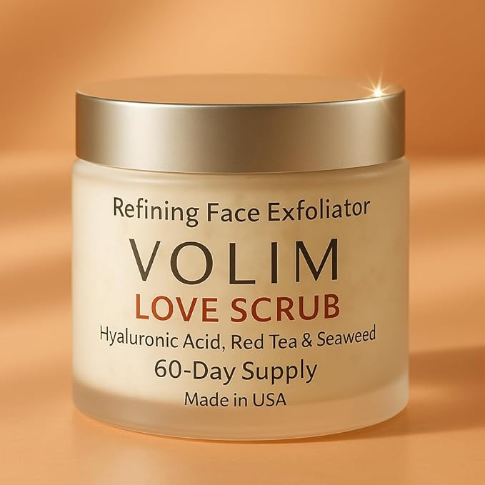 Love Scrub with Hyaluronic Acid Natural Face Exfoliator for Wrinkles, Acne, Fine Lines, Blackheads & Clogged Pores-Velvo Beauty