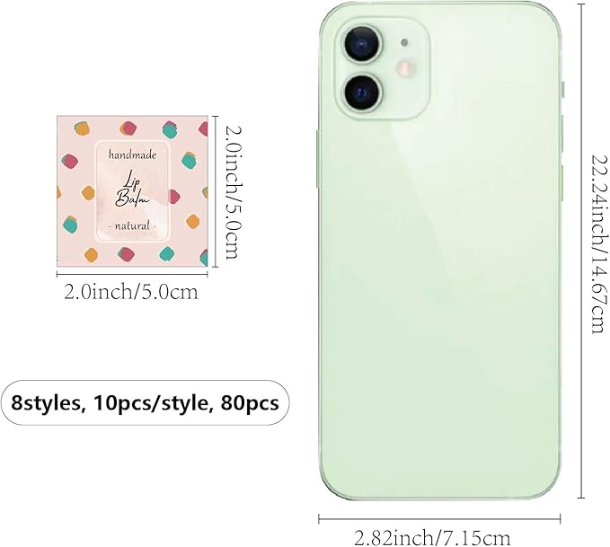 CRASPIRE 80Pcs 8 Styles Lip Balm Sticker Flower Background Self-Adhesive Homemade Lip Balm Labels Vintage Square DIY Heart Label Stickers for Lip Balm Containers Cosmetics Lipsticks-Velvo Beauty