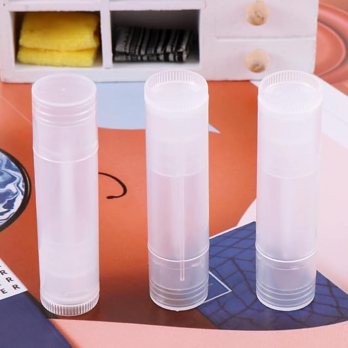 50Pcs 5ml Translucent Lipstick Cosmetic Empty Lip Gloss Lipstick Containers,Cosmetic Containers Sale Lip Balm Tubes Empty Hot Transparent Plastic Refill Lip Balm Tube with Cap-Velvo Beauty