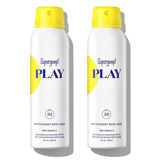 Supergoop! PLAY SPF 50 Antioxidant Body Mist w/Vitamin C - 3 fl oz, 2 Pack - Broad Spectrum Sunscreen Spray - Great for Active Days-Velvo Beauty
