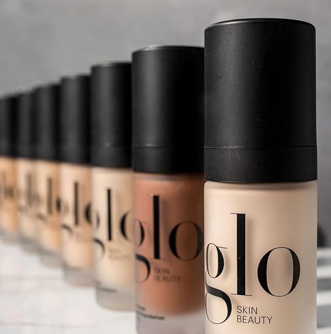 Glo Skin Beauty Luminous Liquid Mineral Foundation Makeup with SPF 18 (Caramel) - Improves Uneven Skin Tone, Smooths & Corrects Imperfections, Sheer to Medium Coverage, Dewy Finish-Velvo Beauty