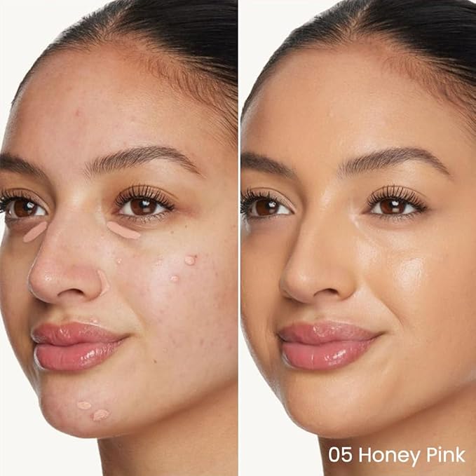 Kaely 2Pcs PROFESSIONAL MAKEUP Correcting Concealer Stick,Medium Coverage Concealer Crayon,under Eye Brightener Concealer for Dark Circles,corrector de ojeras,Lightweight,Vegan,05 HONEY PINK-Velvo Beauty