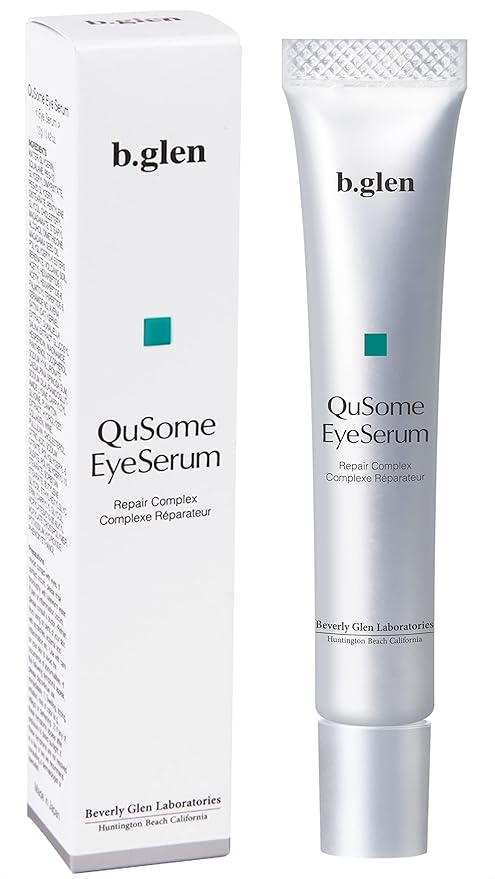 [[]b.glen QuSome Eye Serum (12g/0.42Oz.) Smooths Fine Wrinkles and Dry Skin Around The Eye Area. Moist yet Stretchy Textured with a Slightly Pink Hue from The Materra Powder.-Velvo Beauty