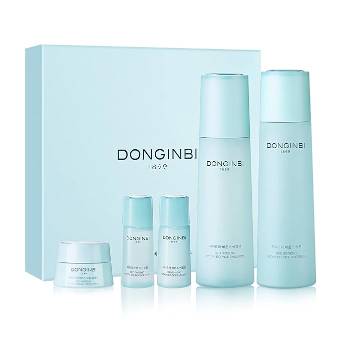 DONGINBI Hydra Bounce Korean Skin Care Set - Face Toner, Lotion, and Moisturizer with Red Ginseng and Hyaluronic Acid for Soft, Supple, and Hydrated Skin - Korean Face Moisturizer-Velvo Beauty