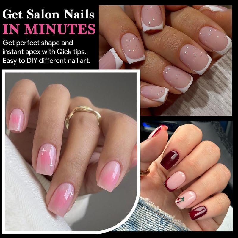 Extra Short Square False Nail Tips, 15 Sizes 510 PCS Clear French Press On Fake Nail Pre-shaped Half Matte Full Cover Gel Nail Tip Extensions Thick Long Lasting for DIY Beginners & Salon Manicure-Velvo Beauty