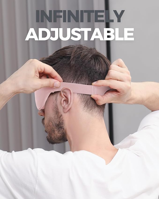 MZOO Luxury Sleep Mask for Back, Side Sleeper, Complete Light Blocking Sleeping Eye Mask Night Blindfold, 3D Zero Pressure & Spacious for Lash Extensions, Breathable Soft Eye Cover Flight Nap Travel-Velvo Beauty