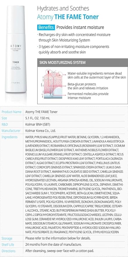 The Fame Skin Care System 1 SET including 5 kinds of skincare - Lotion, Toner, Essence, Eye Cream, Nutrition Cream | Korean Cosmetics | Unfading Beauty & Reputation | Strengthen Skin-Velvo Beauty