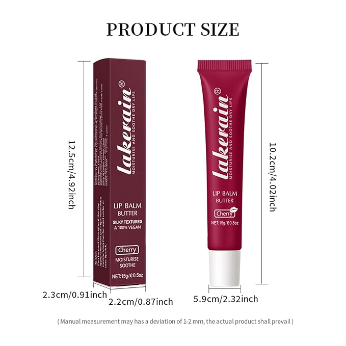 Lip Butter Balm, Day/Night Hydrating Lip Mask, Moisturizing Lip Balm Butter, Ultra-Nourishing Lip Care Moisturizer, Lip Butter Gloss Shine Lip Glow Oil Makeup#5 Cherry-Velvo Beauty