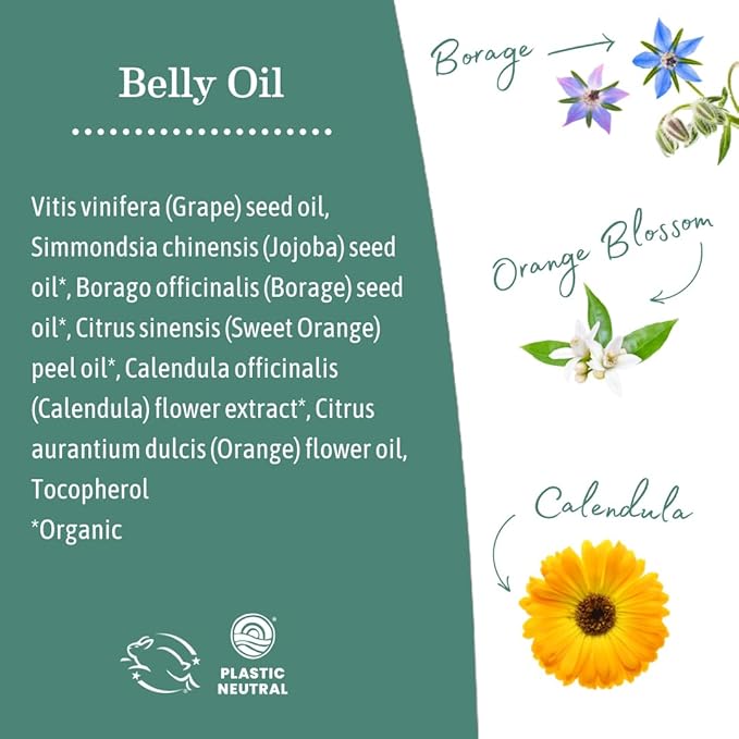 Earth Mama Belly Oil for Dry Skin | Calendula Skin Care Moisturizer Oil to Encourage Natural Elasticity and Help Prevent Stretch Marks During Pregnancy and Postpartum, 4-Fluid Ounce-Velvo Beauty