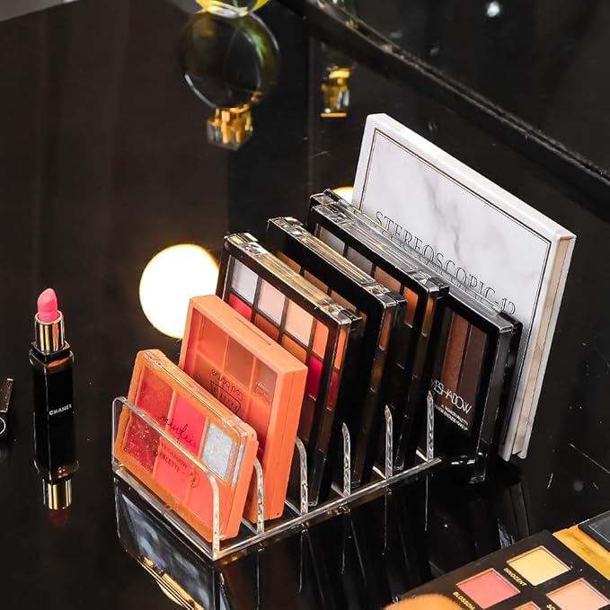 Eyeshadow Makeup Palette Cosmetic Organizer - Waterproof Eyeshadow Organizer for Eye Makeup Palette,Bathroom Countertop,7 Sections (1PCS-Small)-Velvo Beauty