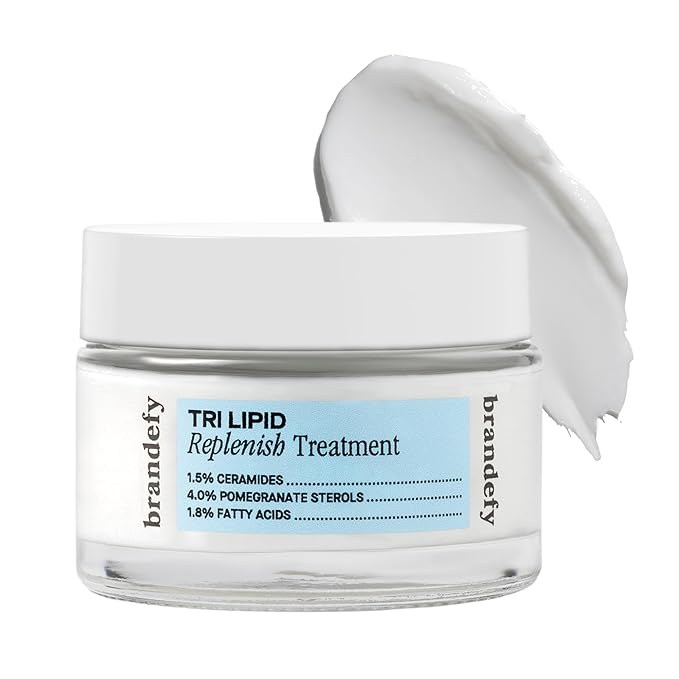 Brandefy Tri Lipid Replenish Treatment - 1.5% Ceramides, 4.0% Sterols, 1.8% Fatty Acids - Peptide Moisturizer, Hydrating Face Cream, Made in the USA (1.6 Oz)-Velvo Beauty