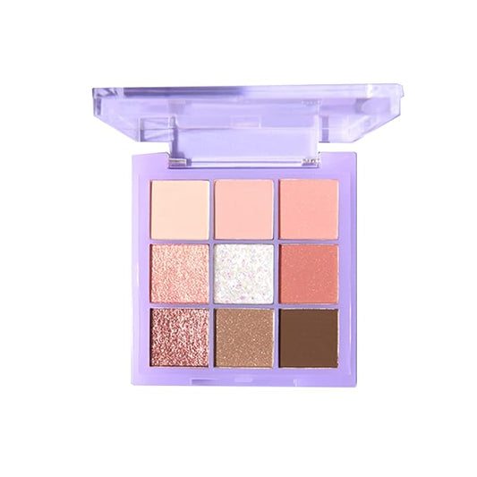 Violet Fairy 9 Color Eyeshadow Palette, Warm Neutrals (02)-Velvo Beauty