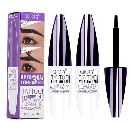 2pcs Light Brown Tattoo Eyebrow Gel Tinting, Waterproof & Transfer-proof for Fuller Brows, Suitable for All Skin Types (Light Brown, 2Pcs)-Velvo Beauty