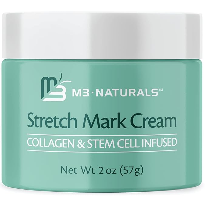 Stretch Mark Cream Infused with Collagen & Stem Cell Maternity Skincare Oil Removes Stretch Mark Prevention & Scar Remover Lotion Green Tea Extract & Raspberry Ketones by M3 Naturals-Velvo Beauty
