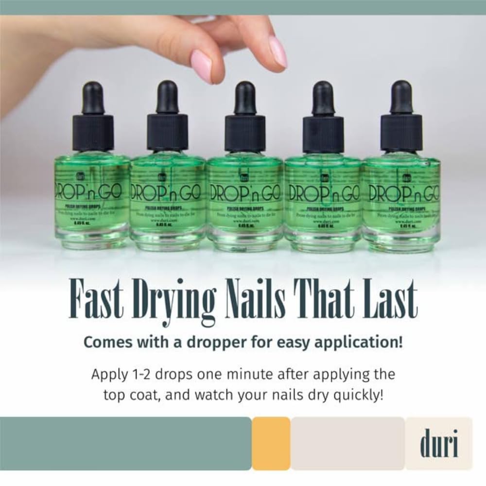 duri Drop'n Go Quick Dry Nail Drops - Fast Drying Drops for Long Lasting Nail Polish 0.45 fl. oz. (Pack of 1)-Velvo Beauty