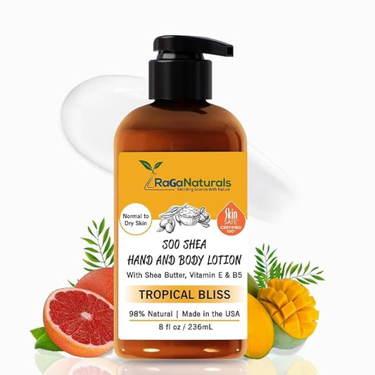 RaGaNaturals Natural Mango Shea Butter Lotion - Tropical Lotion with Vitamin E, B5, Argan & Avocado Oil - Refreshing, Hydrating & Nourishing Moisturizer - Vegan, Cruelty-Free & Paraben Free - 8 Oz-Velvo Beauty