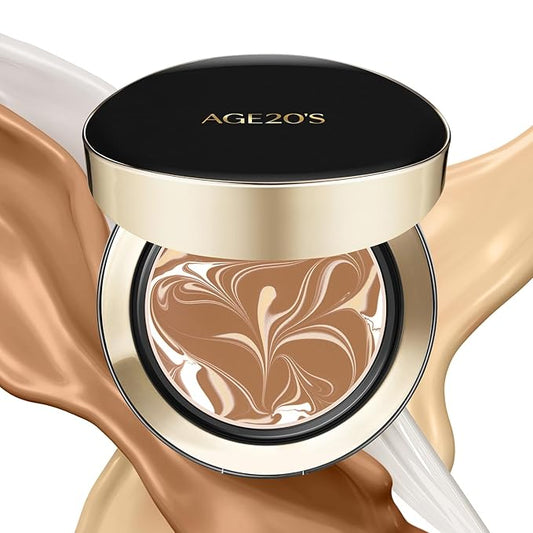 AGE20'S Signature Essence Pact SPF 50+ | Pack of 1 | 29W CARAMEL | Cream Foundation, Dewy Finish, Natural Coverage | Korean Cushion Foundation-Velvo Beauty