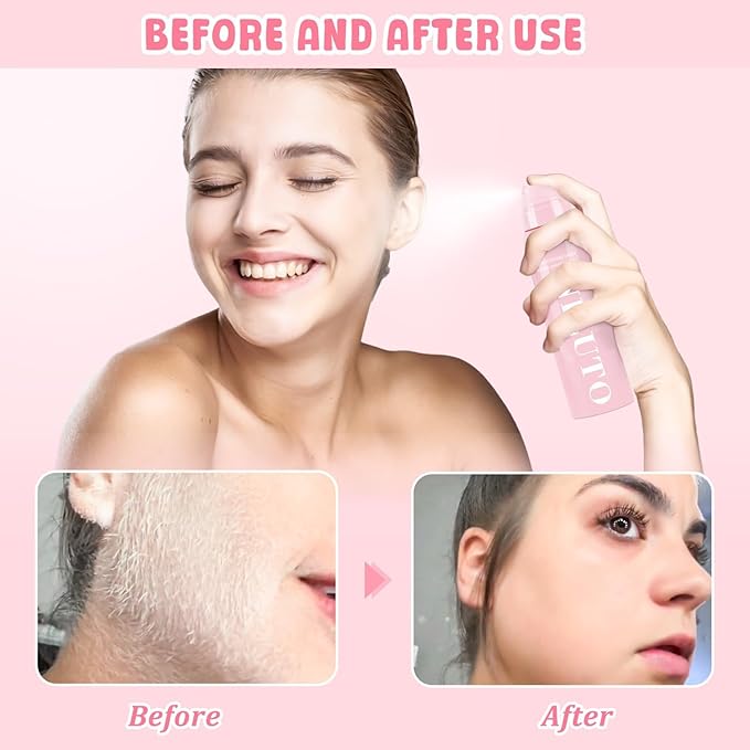 Hair Identifier Spray for Face Shaving, Moisturizing and Skin Care Dermaplaner Spray,Skin Body Hair Identifier Comfortable Face Shaving Powder (Pink 2Pack)-Velvo Beauty