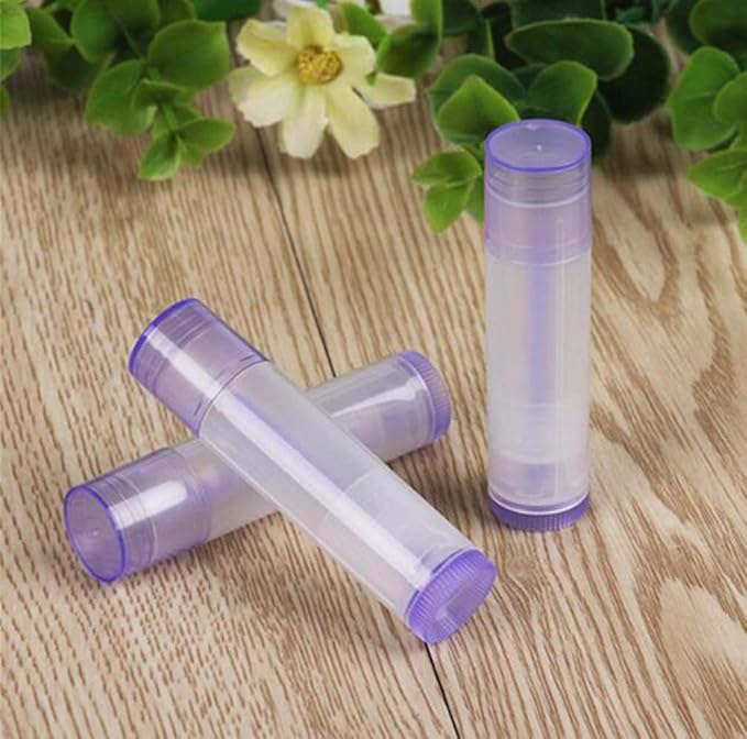 5ml 50 Pcs Empty Clear Lip Balm Tubes Containers with Twist Bottom and Multi Color Caps for Making Lip Balm,DIY Cosmetic Tubes-Velvo Beauty