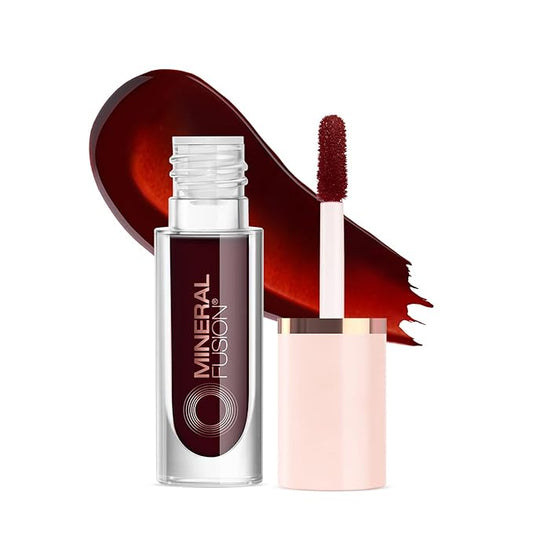 Mineral Fusion 2-in-1 Lip & Cheek Stain Merlot, 0.10 fl oz, Deep Cherry Red hydrating, long-lasting, matte lip and cheek color-Velvo Beauty