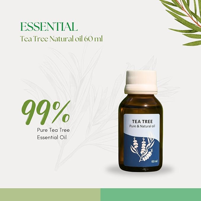 Roots & Above Tea Tree Essential Oil 2.02 Oz/60ml Pure Natural Oils for Skin, Face, Hair, Diffusers, Massage, Soap & Candle Making Scent-Velvo Beauty