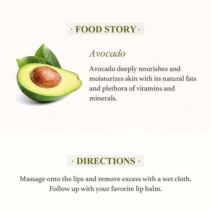 SKINFOOD Avocado Rich Lip Scrub 14g - Removes Dead Skin and Lip Nourishing & Moisturizing and Minerals, Soft Smooth Lips Scrub - Plump Lip Scrub - Dead Skin Lip Scrub for Smooth and Plump Lips-Velvo Beauty