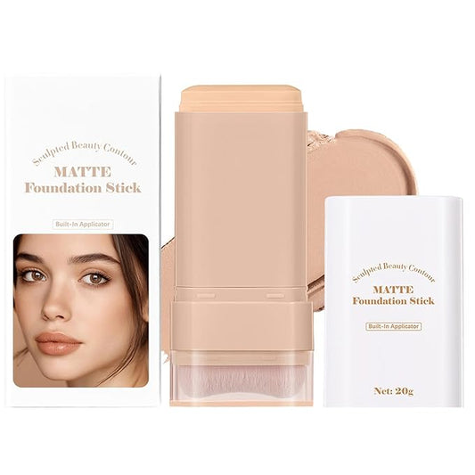 Beauty Balm Serum Boosted Skin Tint, Dual-Ended Eraser Foundation Stick with Brush, Full Coverage Cream Korean Makeup, Long-Lasting Stick for Smooth, Flawless Finish (#3 Warm Beige)-Velvo Beauty