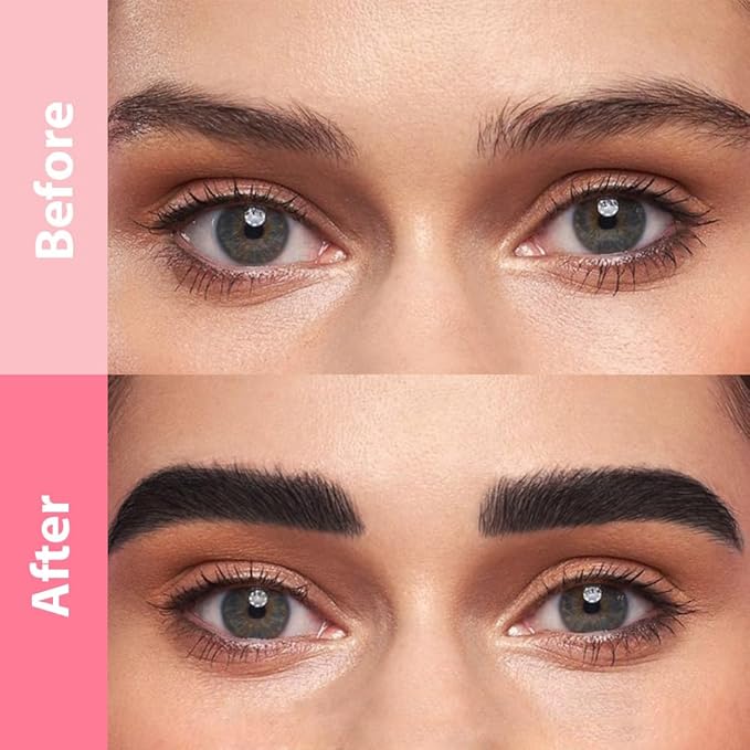 evpct 2Pcs Black Magic Microblading Dual-Ended Eyebrow Contouring Pen Brow Pencil, with 4 Brush Micro-Fork-Tips Applicator and Precise Brush-Tip, Hair Like Strokes, with Dual-ended Eyebrow Brush-Velvo Beauty