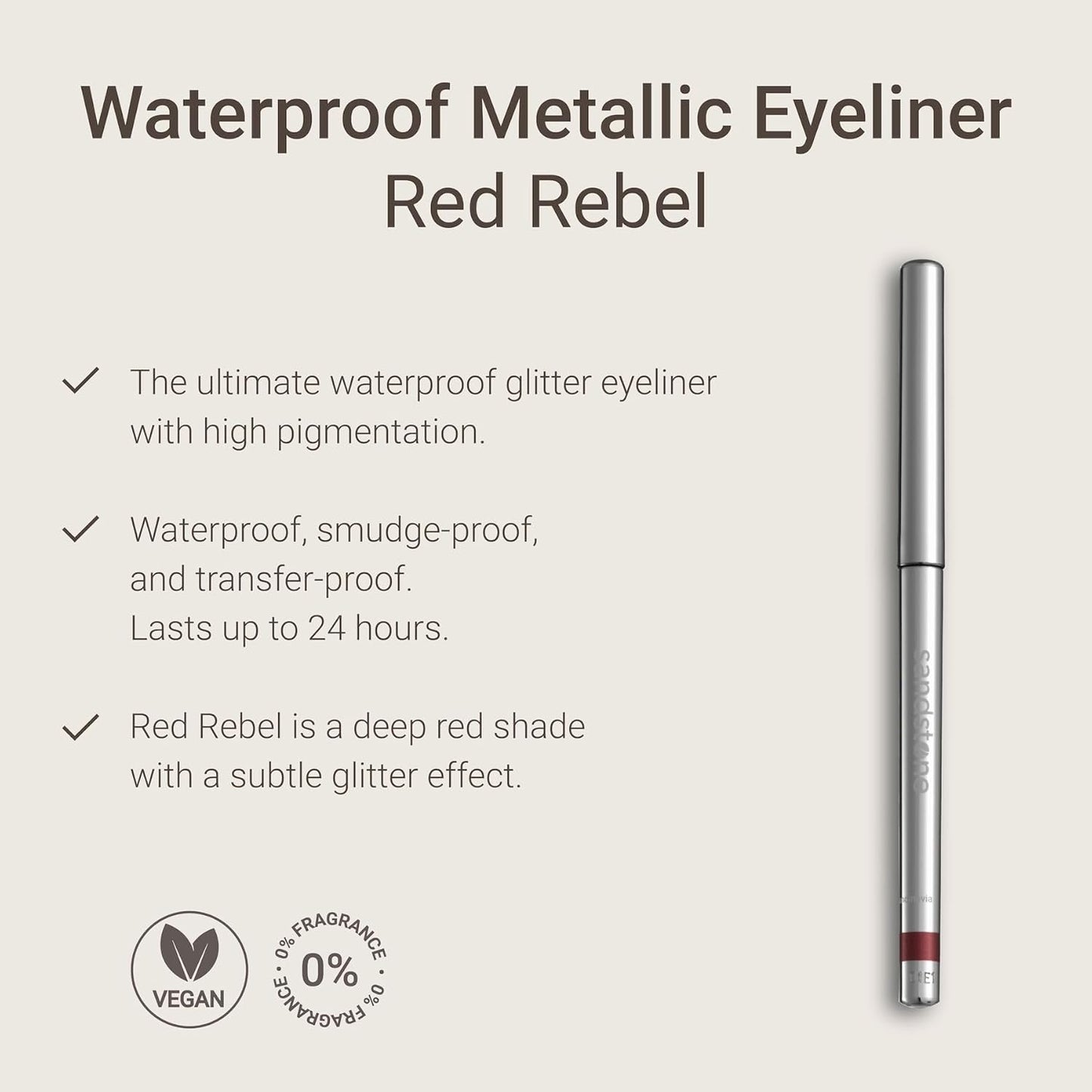 Hypoallergenic Waterproof Red Rebel Eyeliner Pencil-Velvo Beauty