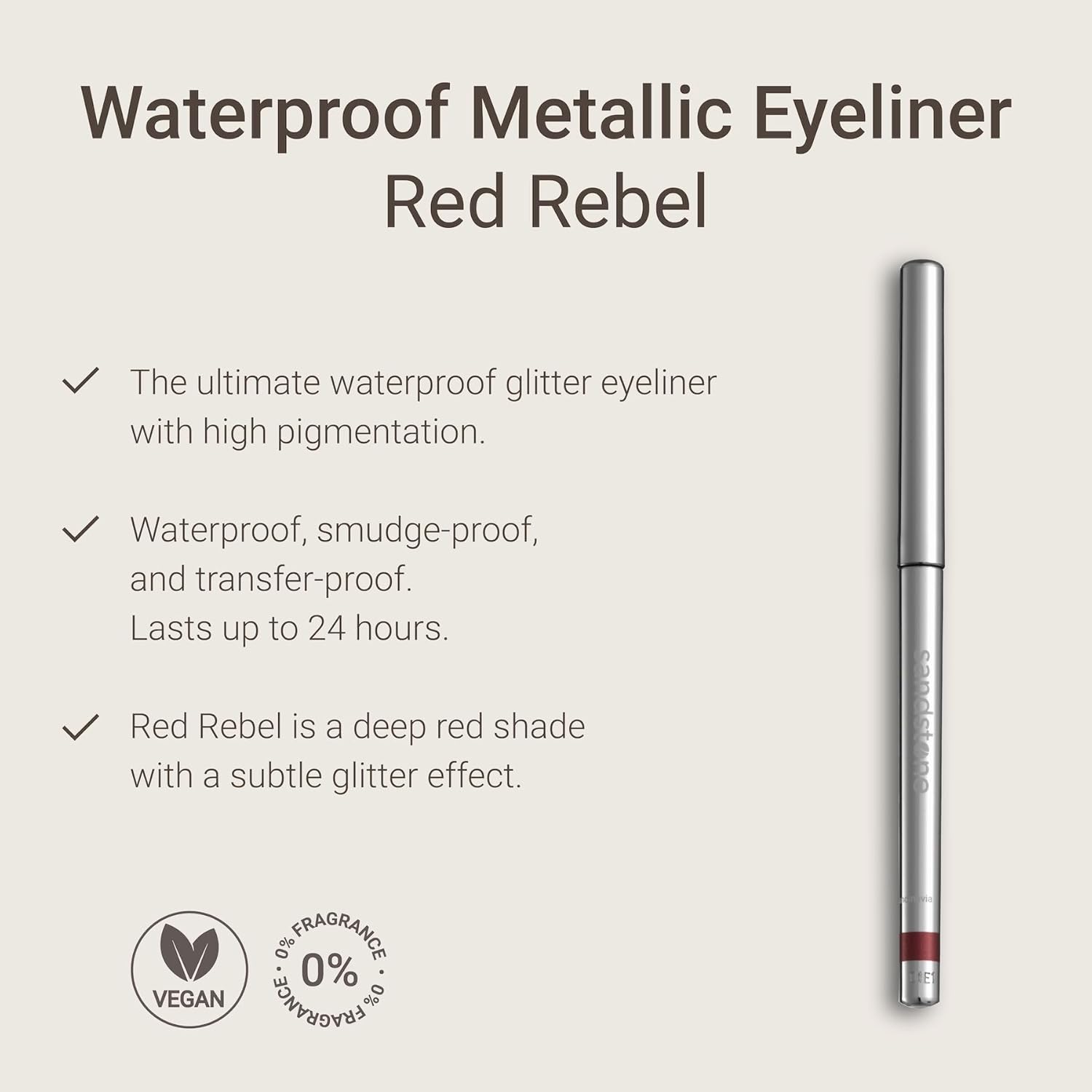 Hypoallergenic Waterproof Red Rebel Eyeliner Pencil-Velvo Beauty