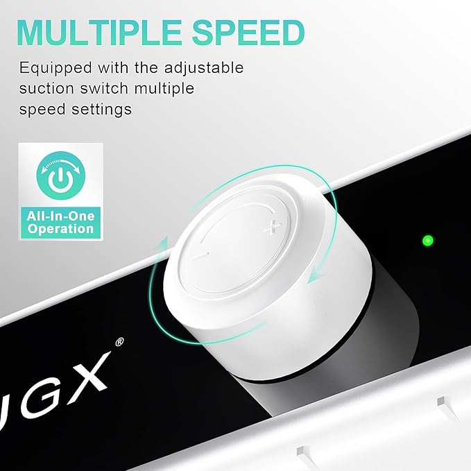 L'UGX Professional Nail Dust Collector, 650Pa Nail Vacuum Dust Collector Nail Tech Fan Extractor Powerful Suction Machine for Acrylic Nail Polishing, Perfect for Home Salon Use-Velvo Beauty