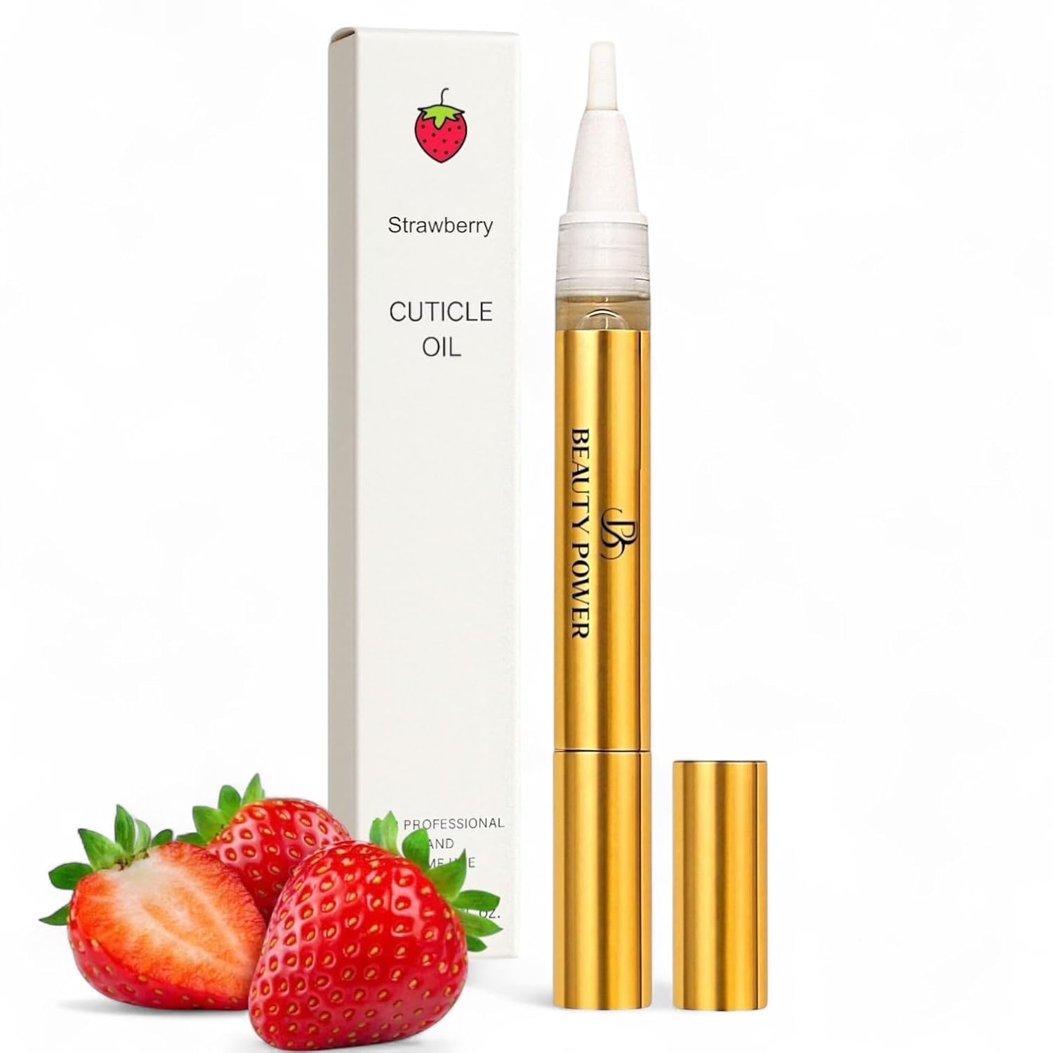 Cuticle Oil Pen - Strawberry Scent, Vitamin E Nail Strengthener and Growth Serum for Nail Care, Nourishing and Hydrating Formula for Healthier, Stronger Nails-Velvo Beauty