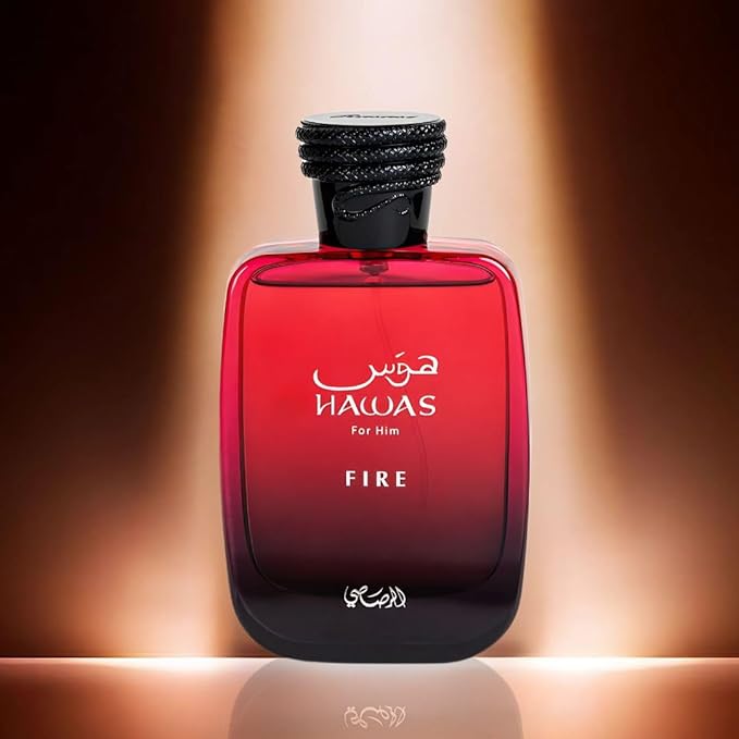 RASASI Hawas Fire Eau De Parfum Men Spray 100ML(3.4 Oz) - Bold Arabian Perfume For Men With A Fiery Essence - Indulge In A Luxurious, Long Lasting Perfume That Captures Masculine Elegance And Strength-Velvo Beauty