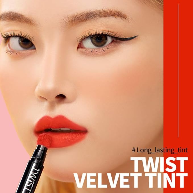 PASSIONCAT Long Lasting Lip Stain for Lips and Cheek Tint | High Pigment Color | lightweight Matte Finish | Weightless | Full Coverage | Twist Velvet Tint #9 (No.9)-Velvo Beauty