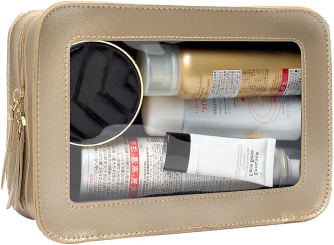 Clear Makeup Bag Small, TSA Approved Portable Toiletry Bag with Zipper Cosmetic Travel Bag Makeup Organizer Case Mini Makeup Pouch for Purse Car Organizer Bag for Women Men-Velvo Beauty