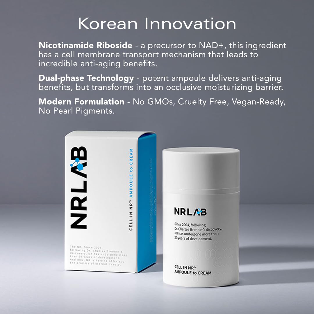 Anti-Aging Korean Serum with NR for Glass Skin– Hydrating, Anti-Aging, Firming & Brightening– Clinically Tested - K-Beauty Innovation - Korean Moisturizer – Ampoule-to-Cream Formula [1.52oz]-Velvo Beauty