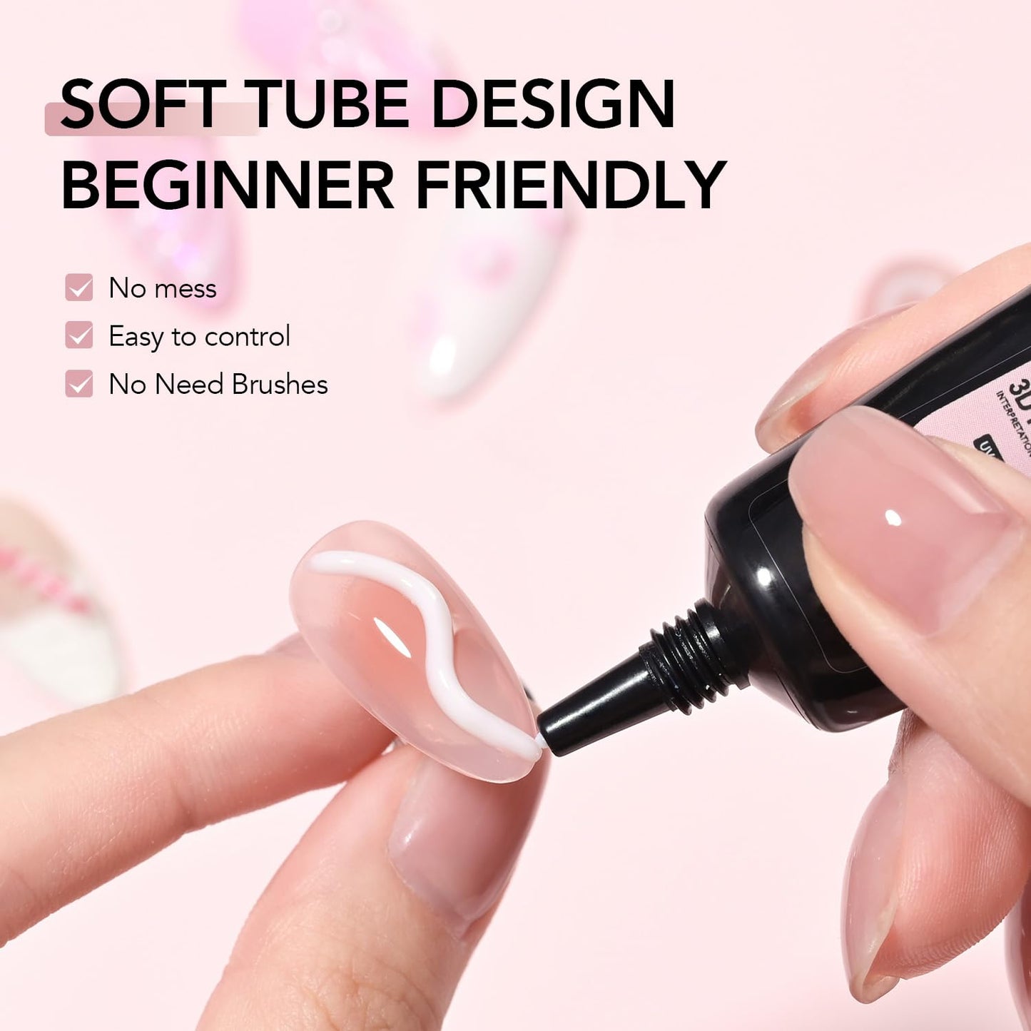 GAOY White 3D Nail Gel, 15g Sculpting Gel for 3D Nail Art Designs Carving, Molding, Painting, No Wipe Gel for Gems & Charms Decoration, Salon DIY Use-Velvo Beauty