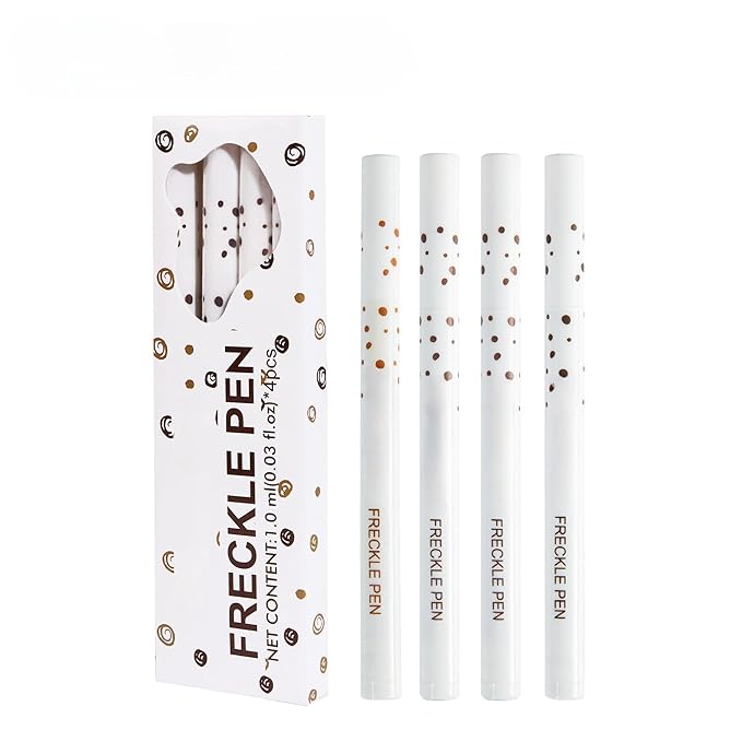 Freckle Pen 4 Colors Natural Freckle Pen Fake Freckle Pen Waterproof Long Lasting Soft Spots Natural Relaxing Sun Makeup (4PC)-Velvo Beauty