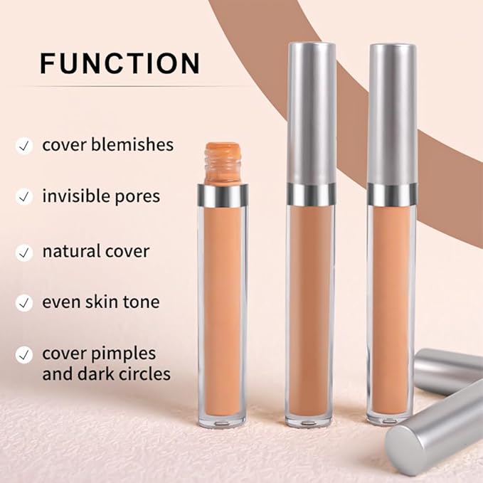 Kaely 2Pcs Hydrating Concealer Wand,Full Coverage Liquid under Eye Concealer,Long Lasting Waterproof Primer Makeup for Dark Circles and Puffiness Trouble Spots Redness,Eye Ring corrector de ojeras 07-Velvo Beauty